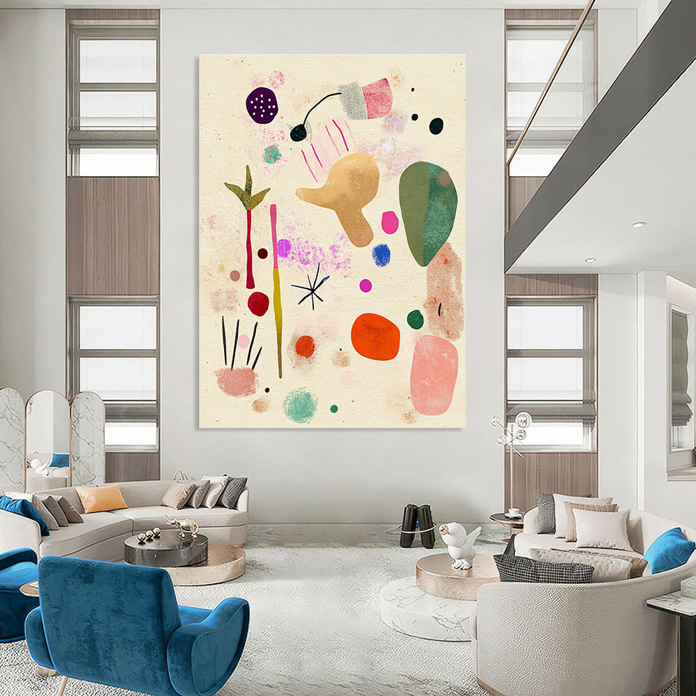 Abstract Colorful Shapes Painting for Bohemian - Style Kids’ Rooms GAB1326
