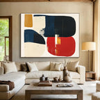 Abstract Geometric in Dark and Earthy Hues ABS082