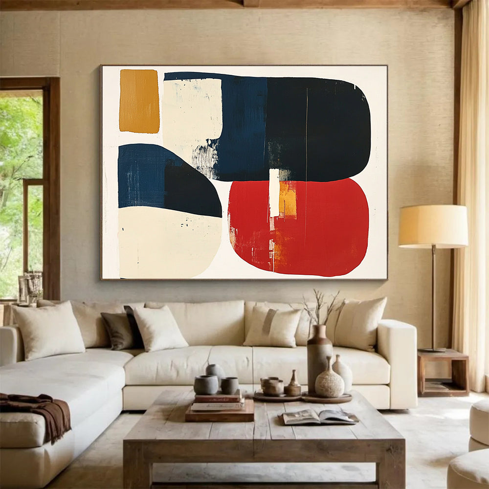 Abstract Geometric in Dark and Earthy Hues ABS082