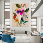 Colorful Abstract Flower Painting of Vibrant Botany GAB0183