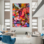 Playful Pink - Toned Abstract Chaos Painting for Art - Loving Spaces HENG292