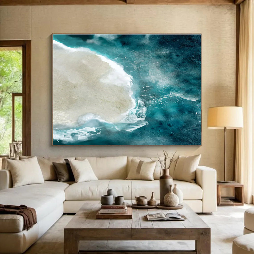 Aerial Island Abstract Painting for Beach Resorts YHT125
