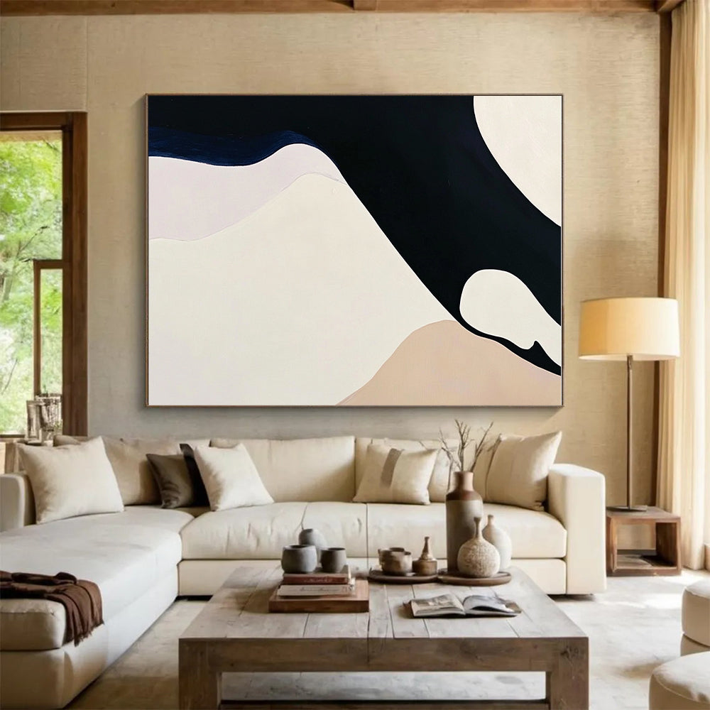 Minimalist Curved Shapes Abstract Painting with Subtle Grace WINK051