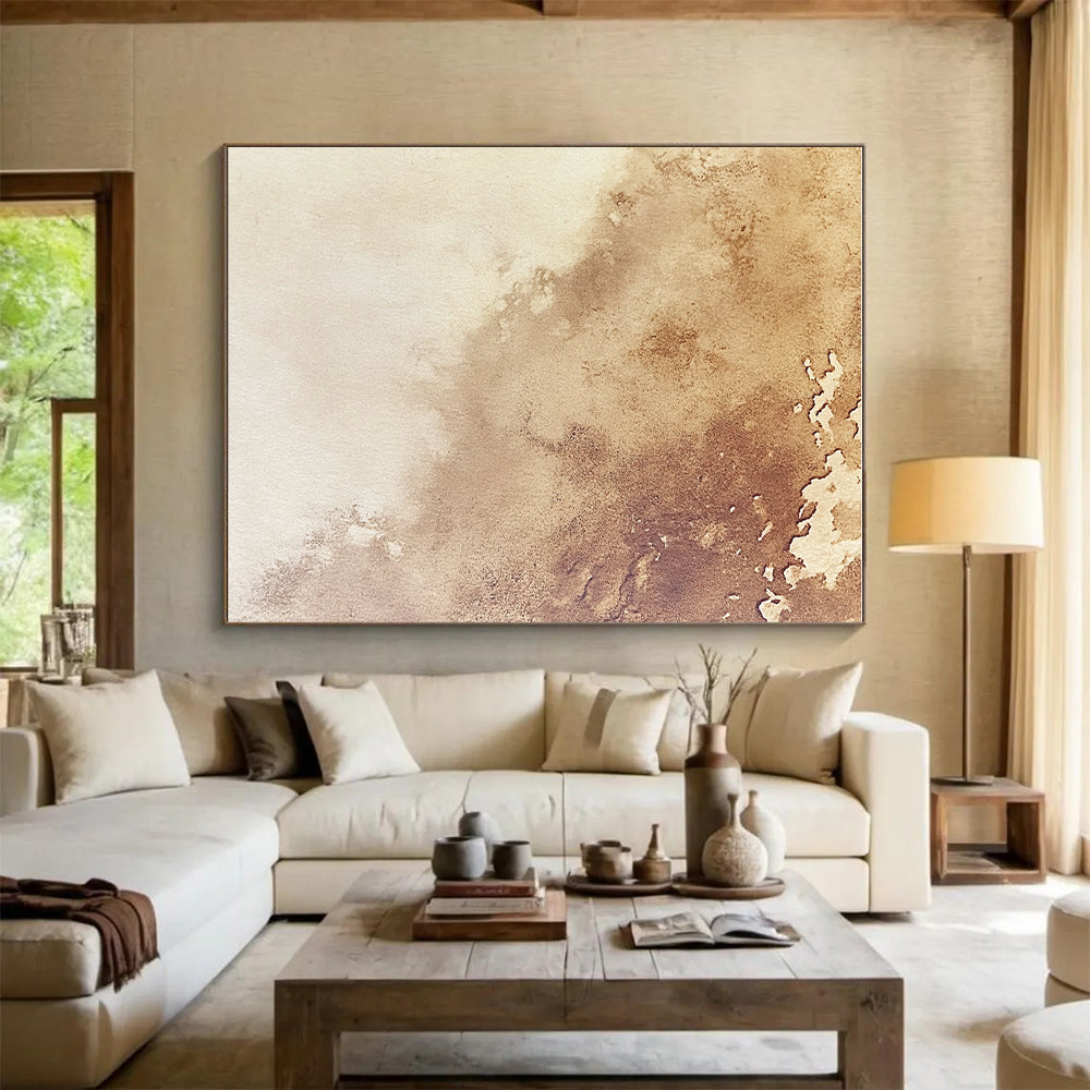 Brown Watercolor Wash Abstract Painting with Gentle Flow WINK005
