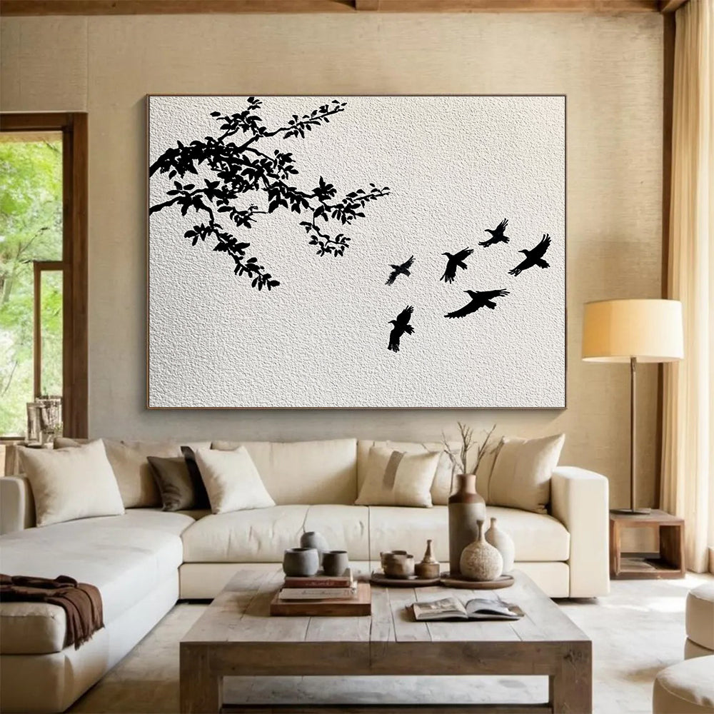 Black Branches and Birds - Serene Silhouettes ABS026