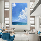 Sky and Sea Landscape Abstract Painting with Soft Clouds GAB0042