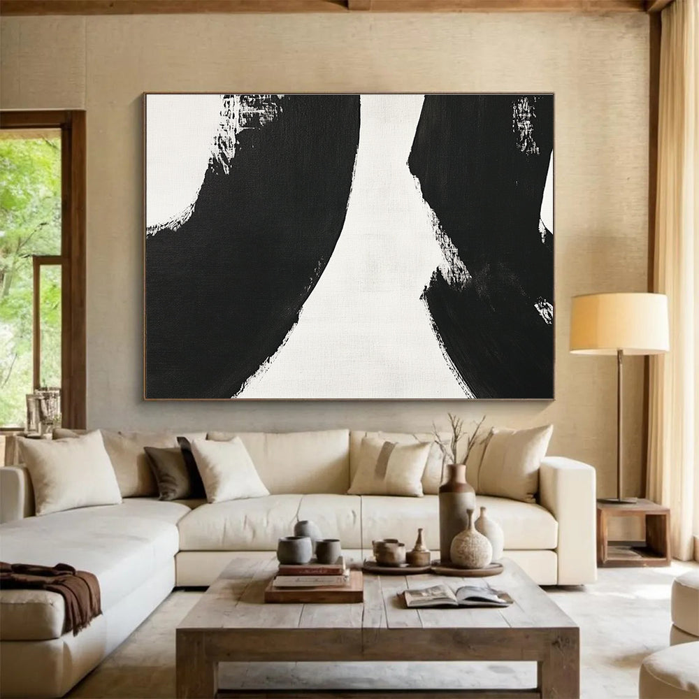 Black - White Abstract Forms  Minimalist Drama ABS031