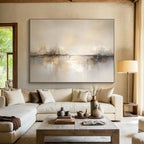 Beige - toned Abstract Landscape with Subtle Reflections Abstract Painting ABS386