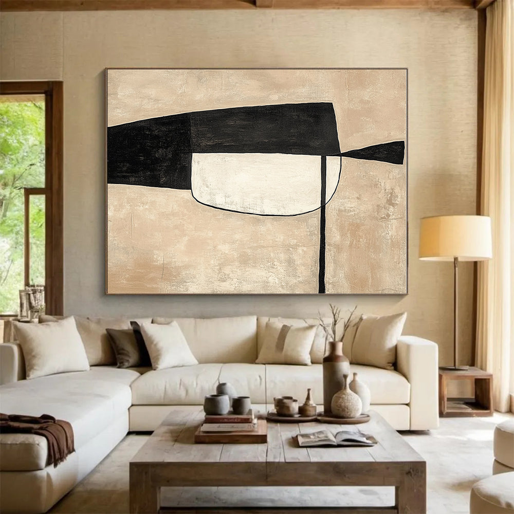 Minimalist Shapes Abstract Painting with Calm Geometry WINK142