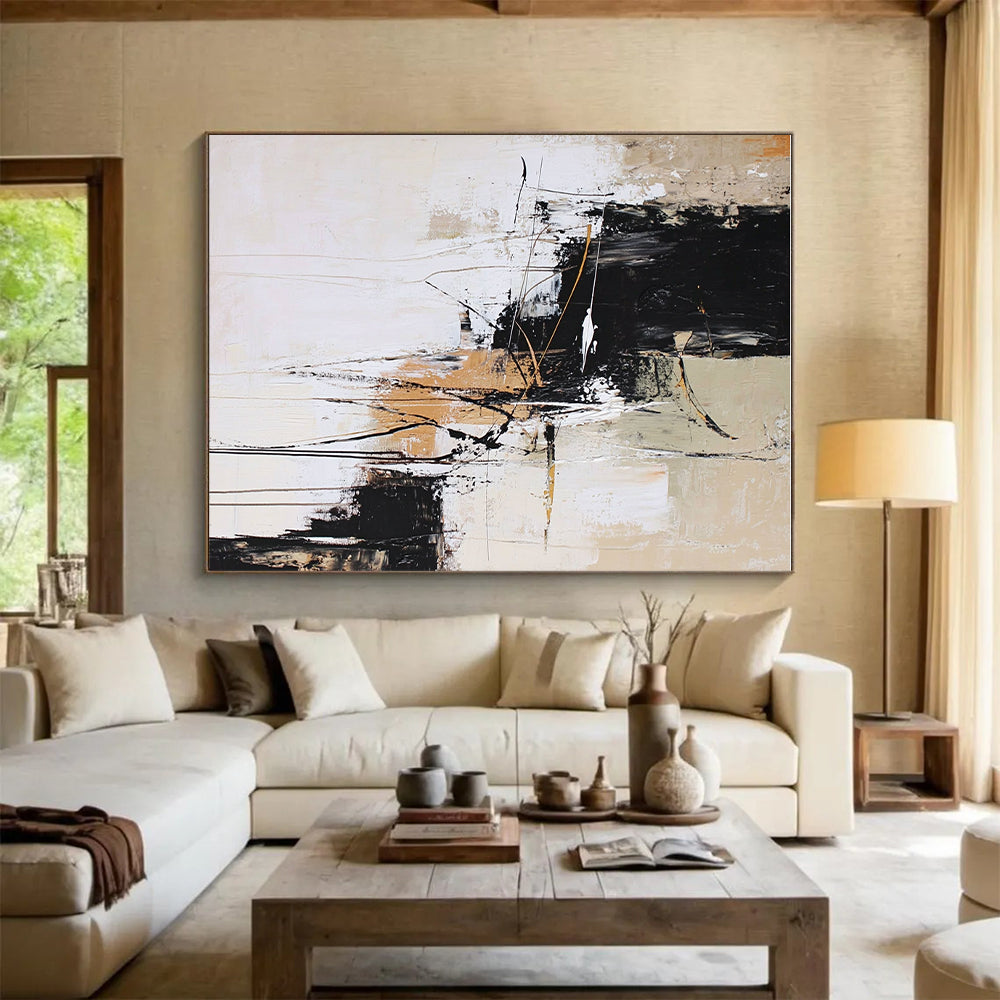 Neutral Abstract Composition Painting with Timeless Sophistication WINK409