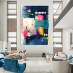 Colorful Abstract Collage Painting with Vibrant Elements GAB0100