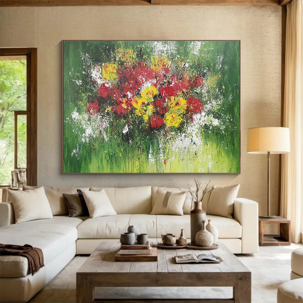 Impressionistic Flower Bouquet  Vivid Blooms ABS070