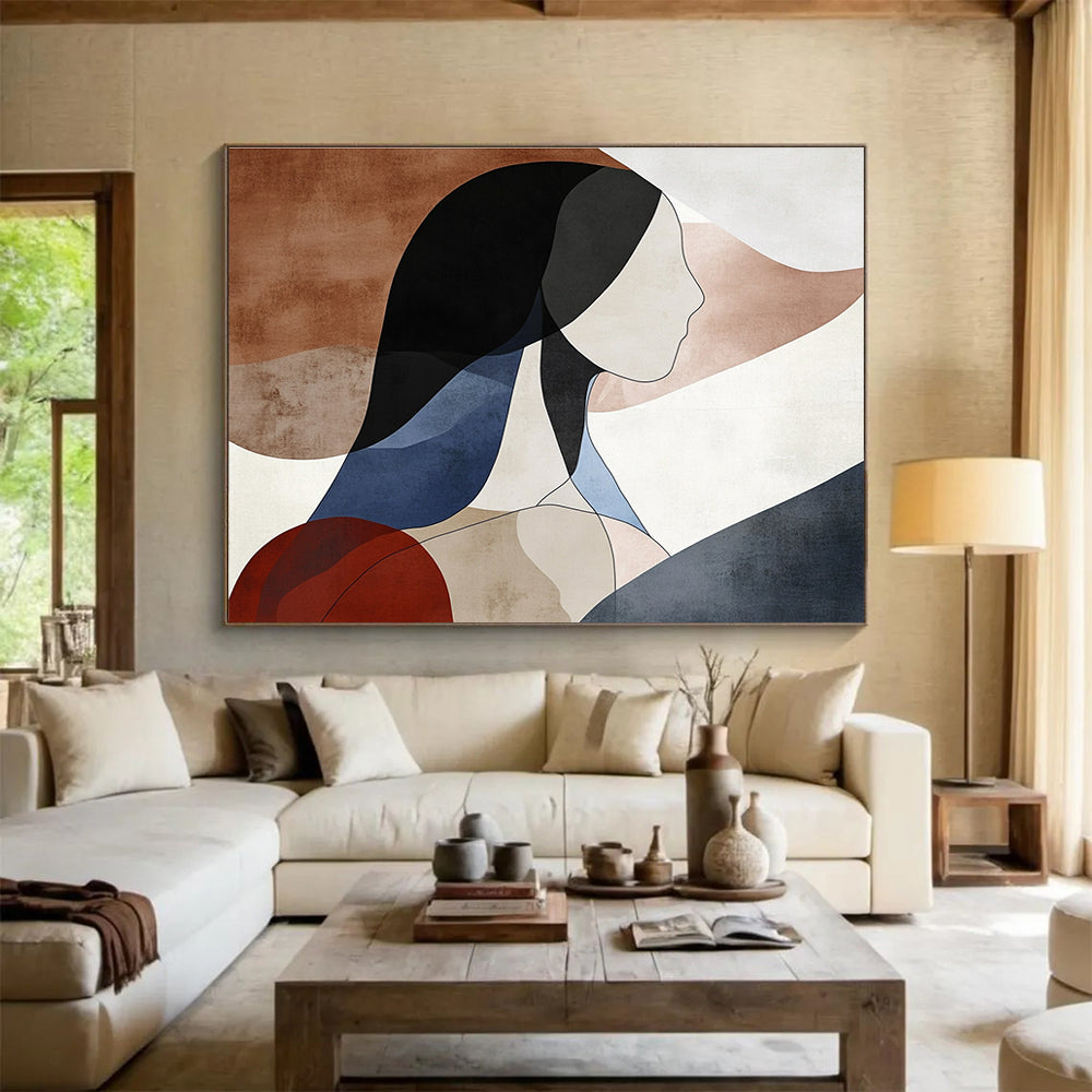 Abstract Female Silhouette Painting with Modern, Minimalist Beauty ABS457