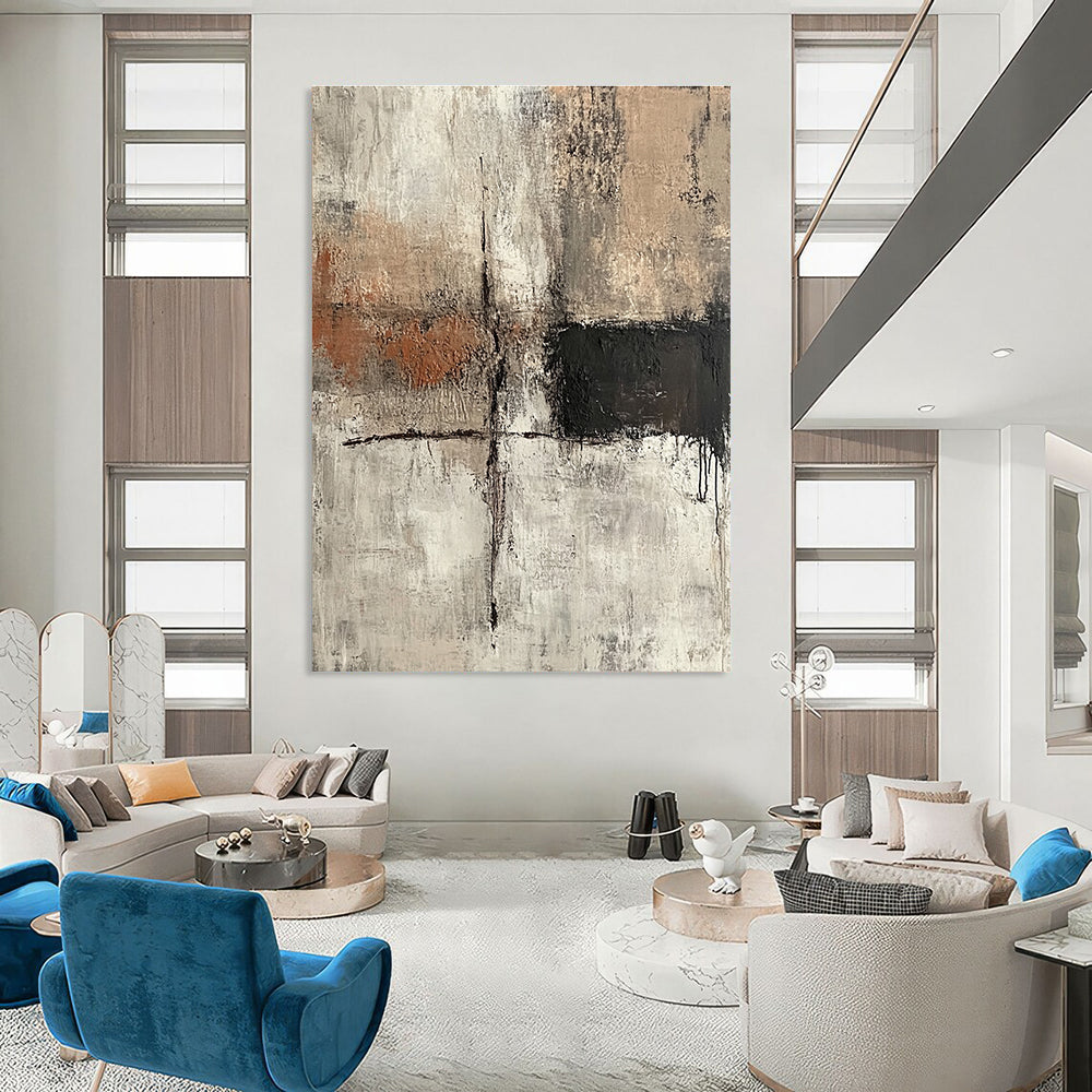 Earth - Toned Abstract Painting for Warm Interiors GAB0739
