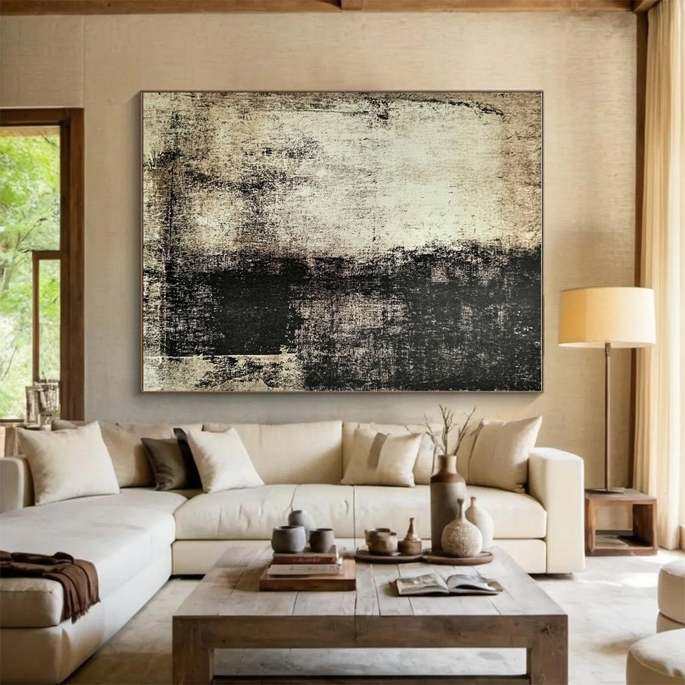 Sepia Textured Surface Abstract Painting with Vintage Appeal WINK113