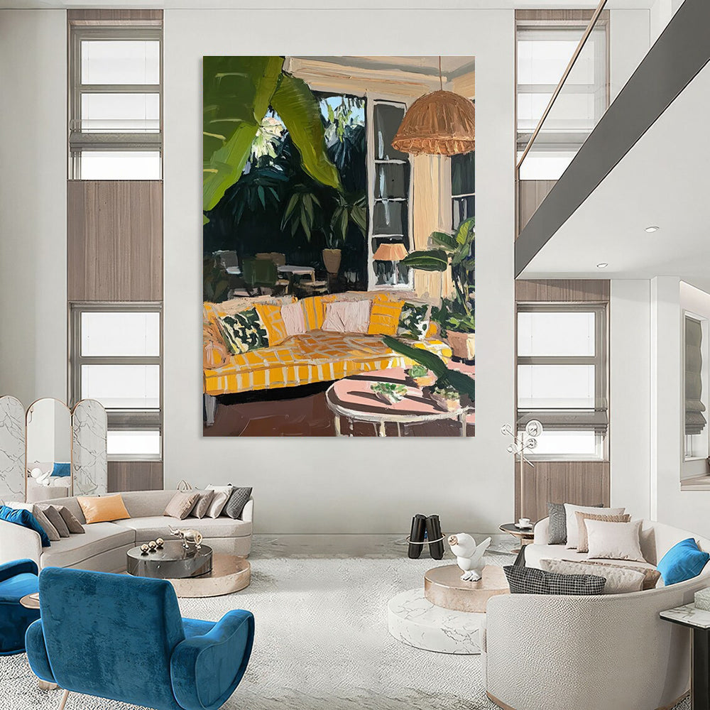 Indoor Outdoor Living Abstract Painting for Stylish Patio Spaces HENG435