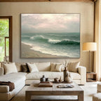 Realistic Sea Waves: Capturing Ocean’s Power and Grace Abstract Painting ABS156
