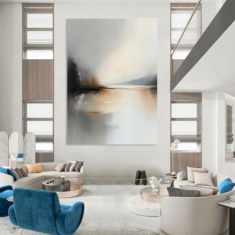 Soft Lake Abstract - Dreamy Landscape Abstract Art GAB0521
