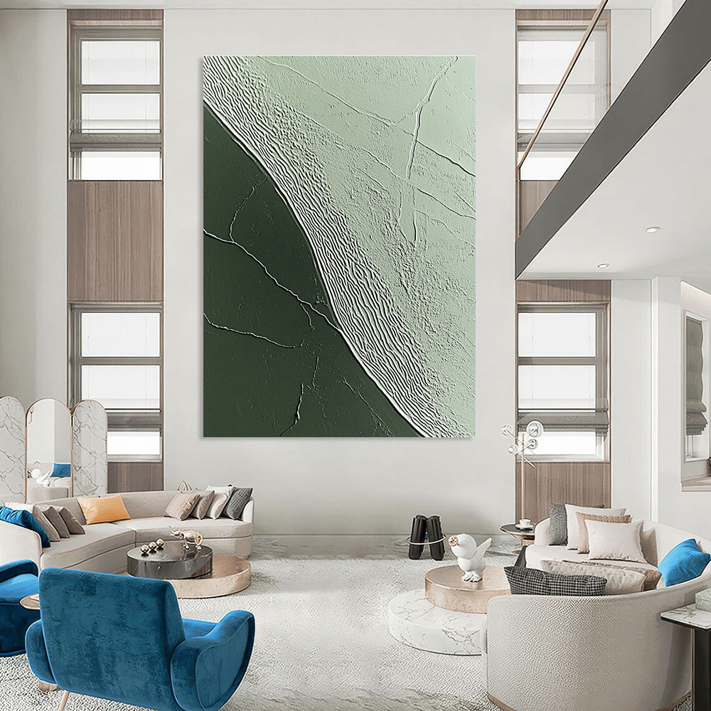 Green Textured Patterns Abstract Painting of Natural Rhythms GAB0092