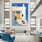 Mediterranean House Scene - Vibrant Architectural Abstract Painting GAB0410