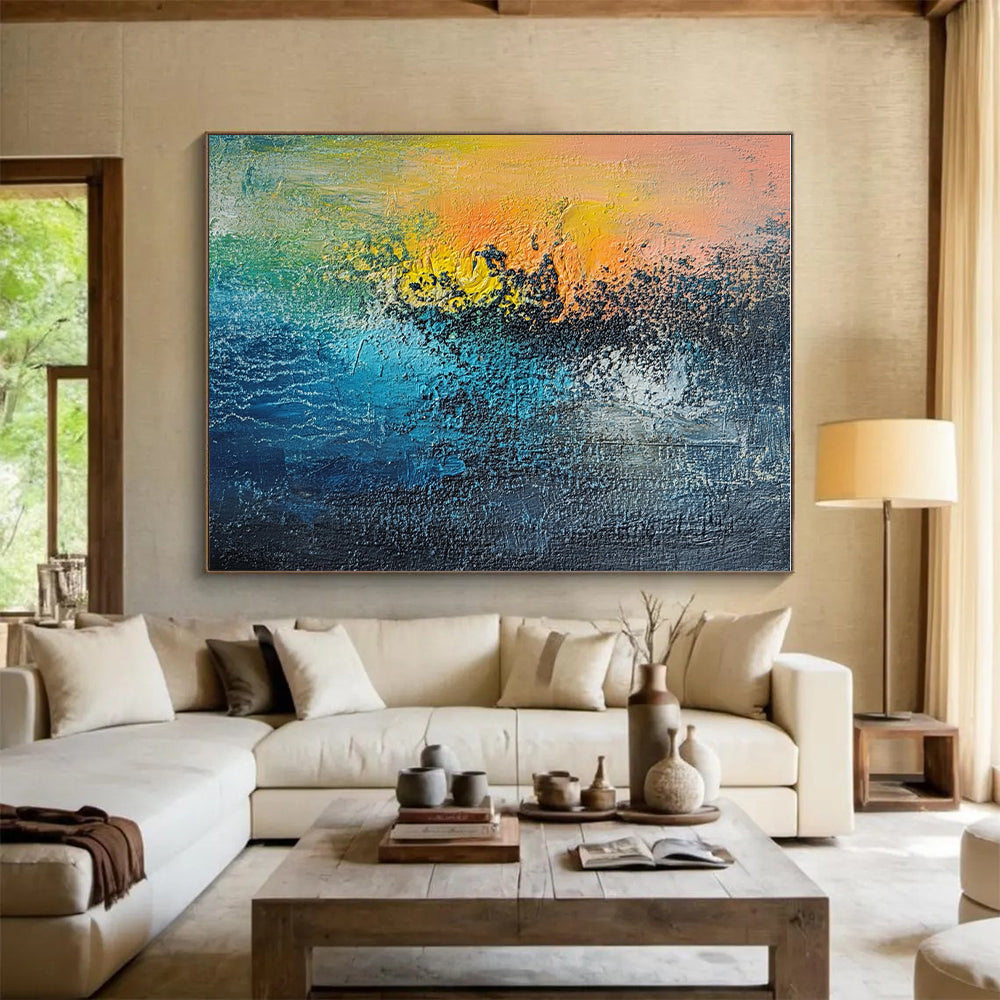 Colorful Textured Abstract Painting with Vivid Layers WINK680