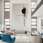 Black and White Minimalist Abstract Painting for Contemporary Art Spaces GAB1048