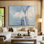 Textured Blue Abstract Painting with Calming Depths WINK761