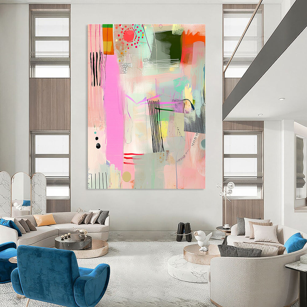 Colorful Pastel Abstract Painting for Whimsical - Styled Boutiques GAB1053