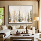 Snowy Forest Abstract Painting for Winter - Themed Spas YHT421