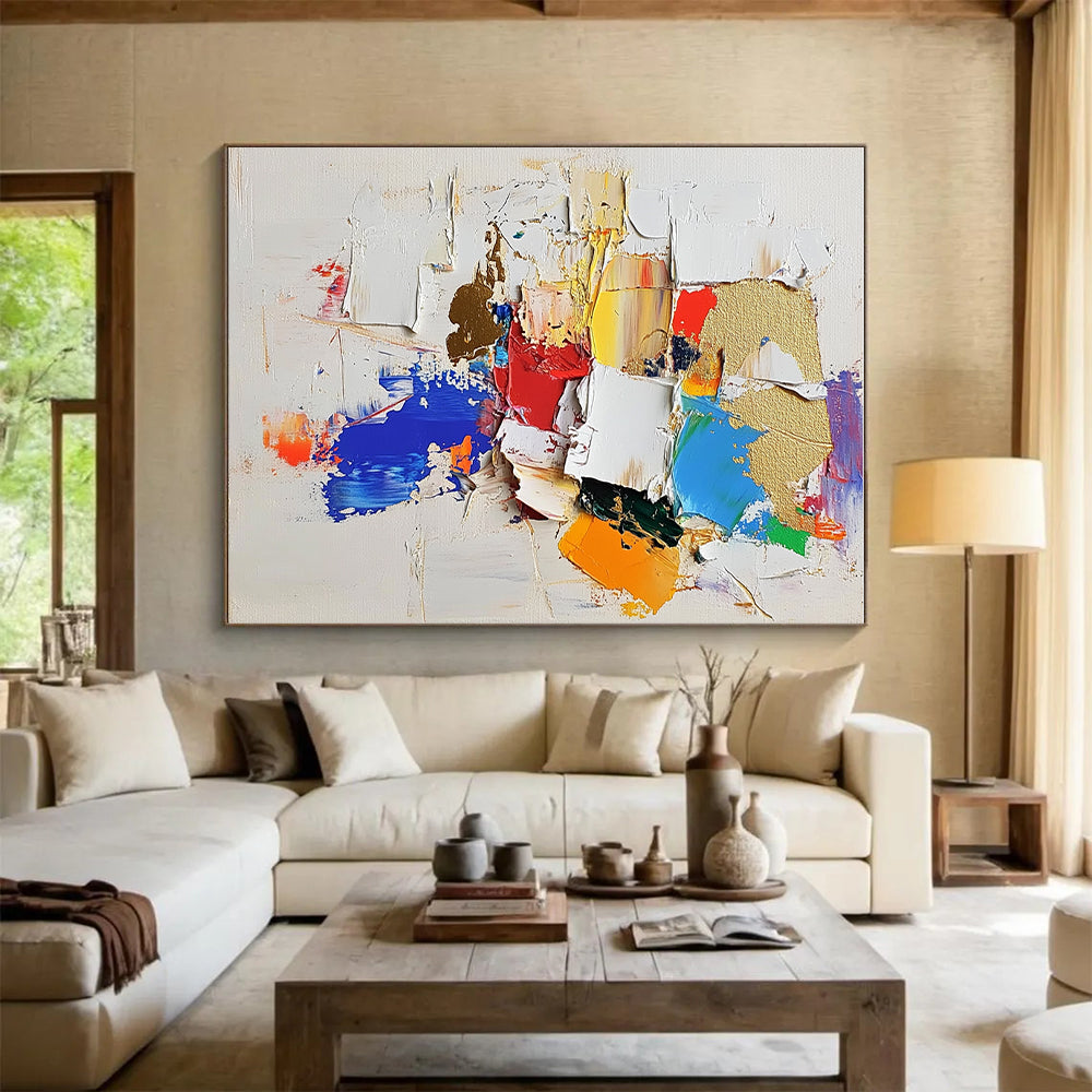 Colorful Collage Abstract Painting with Playful Creativity WINK476