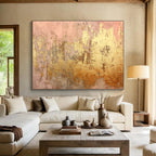Pink & Gold Abstract  Elegant Textured Art ABS071