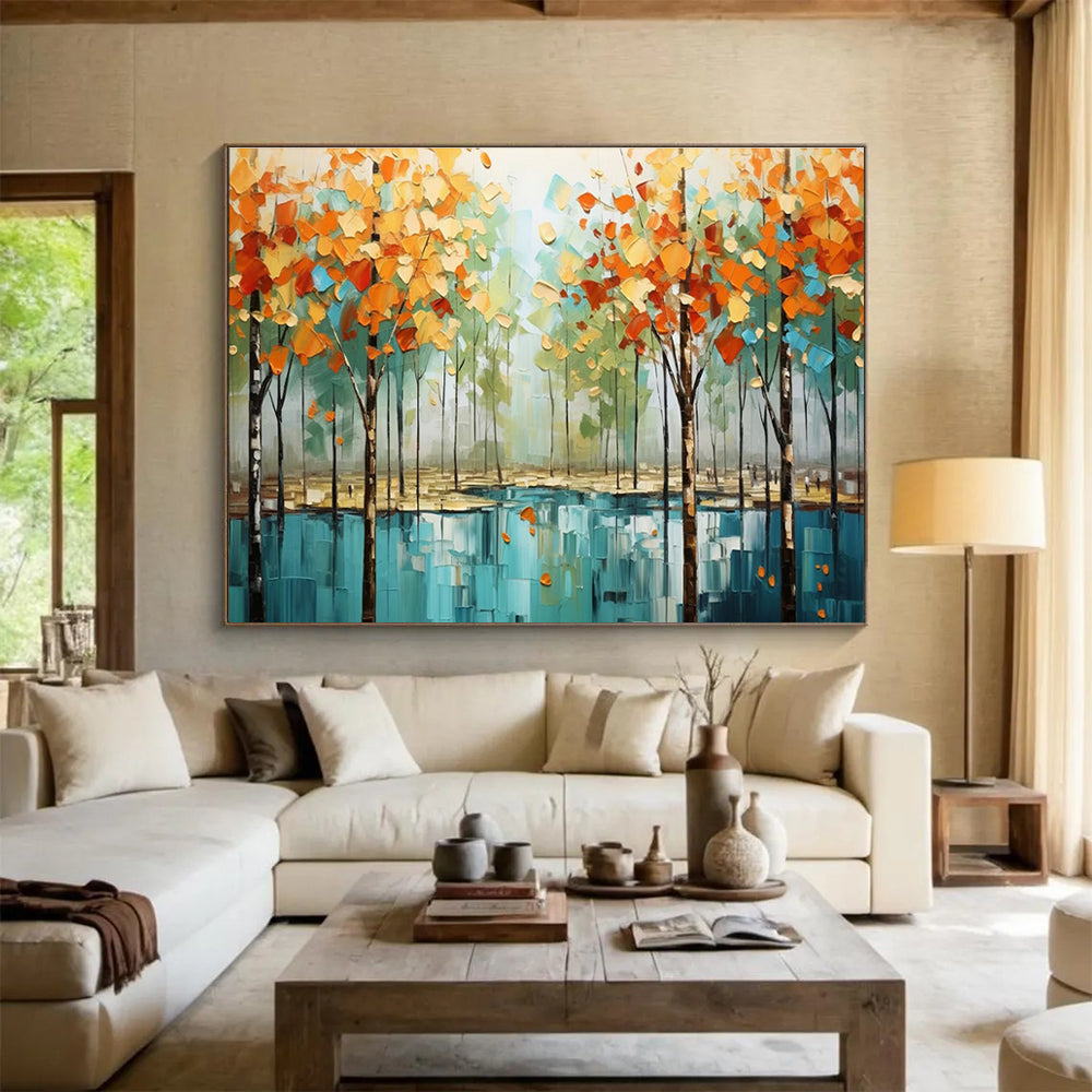 Autumn Forest Abstract Painting for Nature - Inspired Hotels YHT163