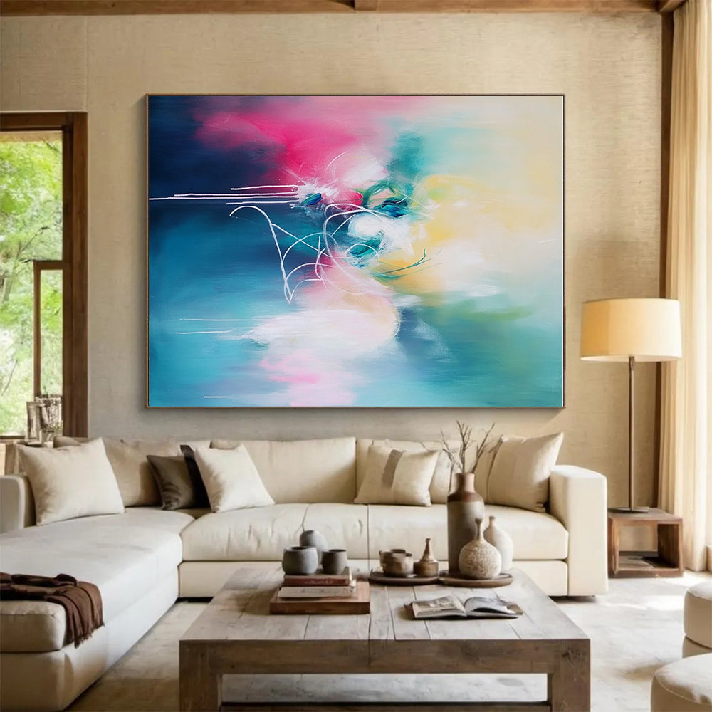 Vivid Color Abstract Painting with Fluid Lines WINK815