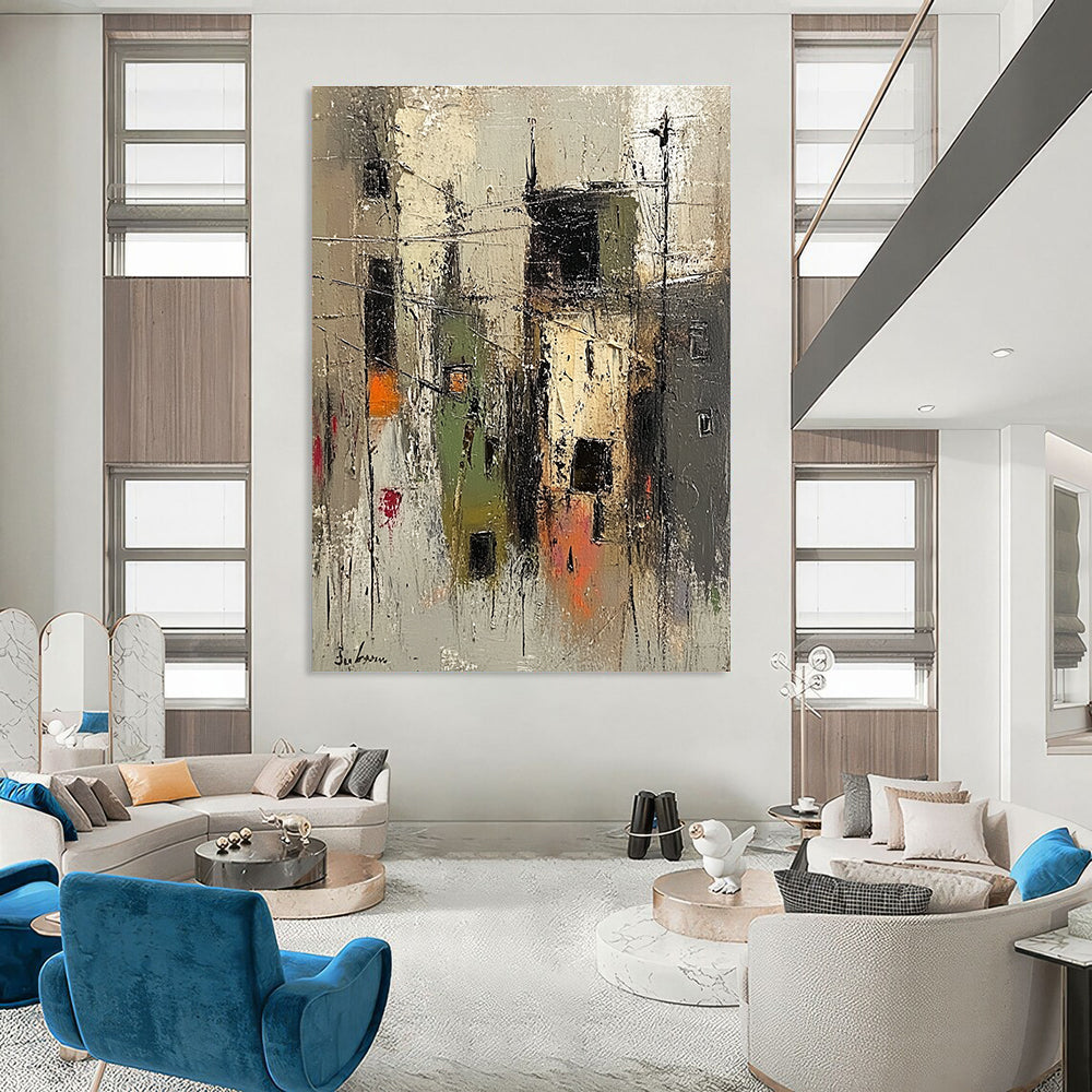 Abstract Urban Street Scene Painting for City - Inspired Cafes GAB1129