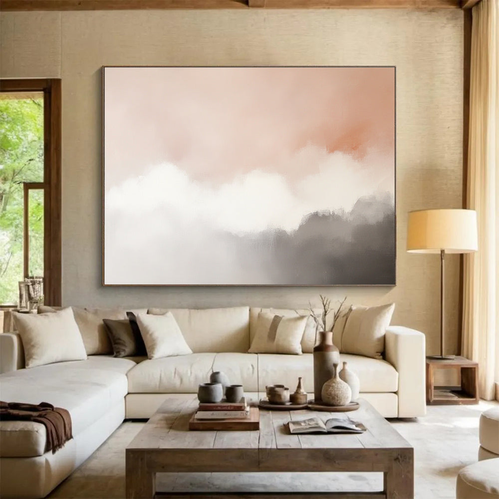 Soft Cloud Abstract Painting with Serene, Airy Compositions ABS518