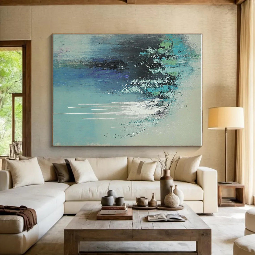 Blue - Green Dripping Abstraction Abstract Painting with Expressive Drips WINK237
