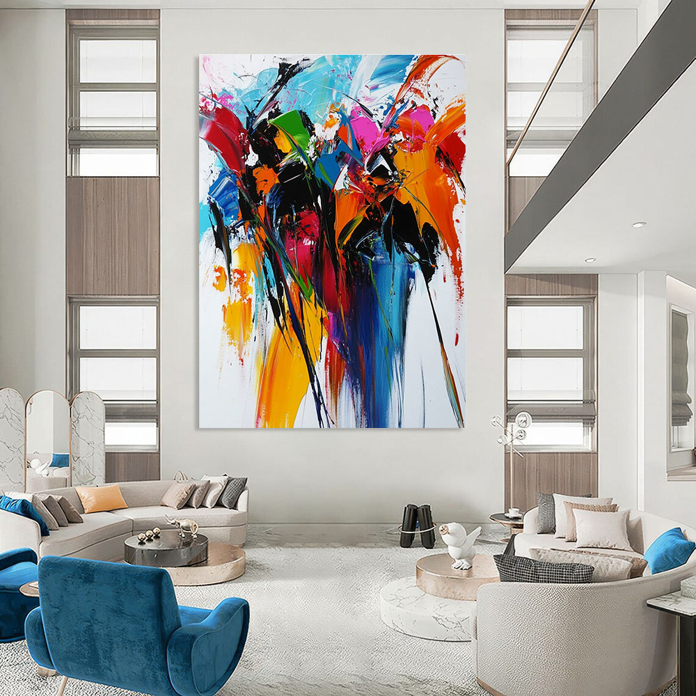 Vivid Floral Abstract Painting for Romantic - Themed Wedding Venues GAB0942