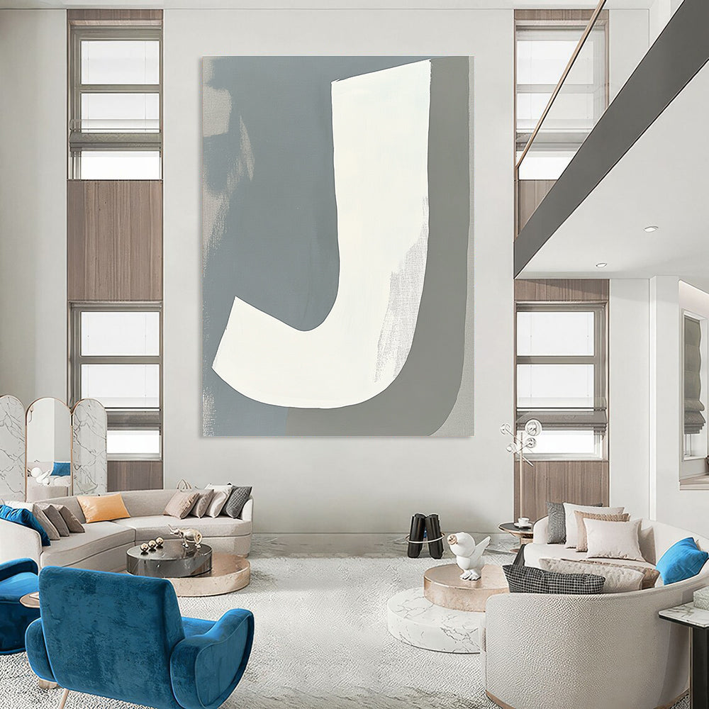 Bold Letter J Art Graphic Monogram Abstract Painting GAB0265