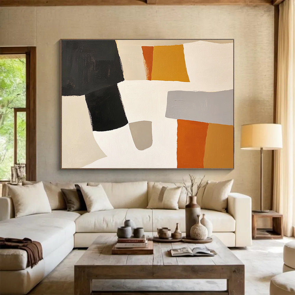 Neutral - Toned Geometric Abstract  Subtle Sophistication ABS105