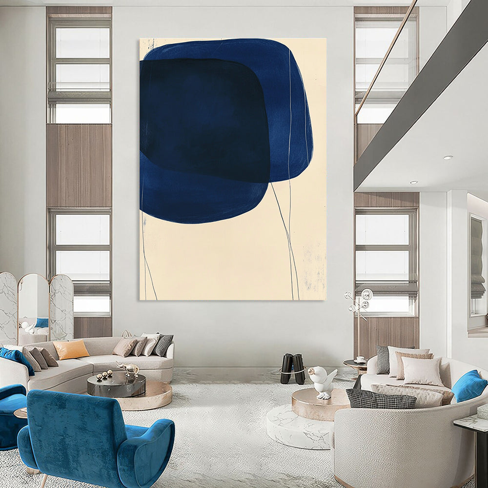 Blue Abstract Shapes Artistic Wall Decor Abstract Painting GAB1390