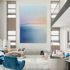 Serene Sea and Sky Abstract Painting for Peaceful Spa Retreats GAB0807