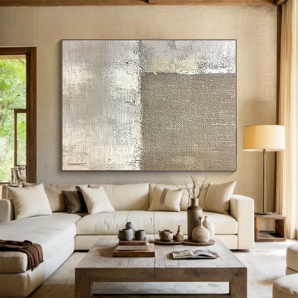 Textured Neutral Abstract Painting with Subtle Depth WINK338