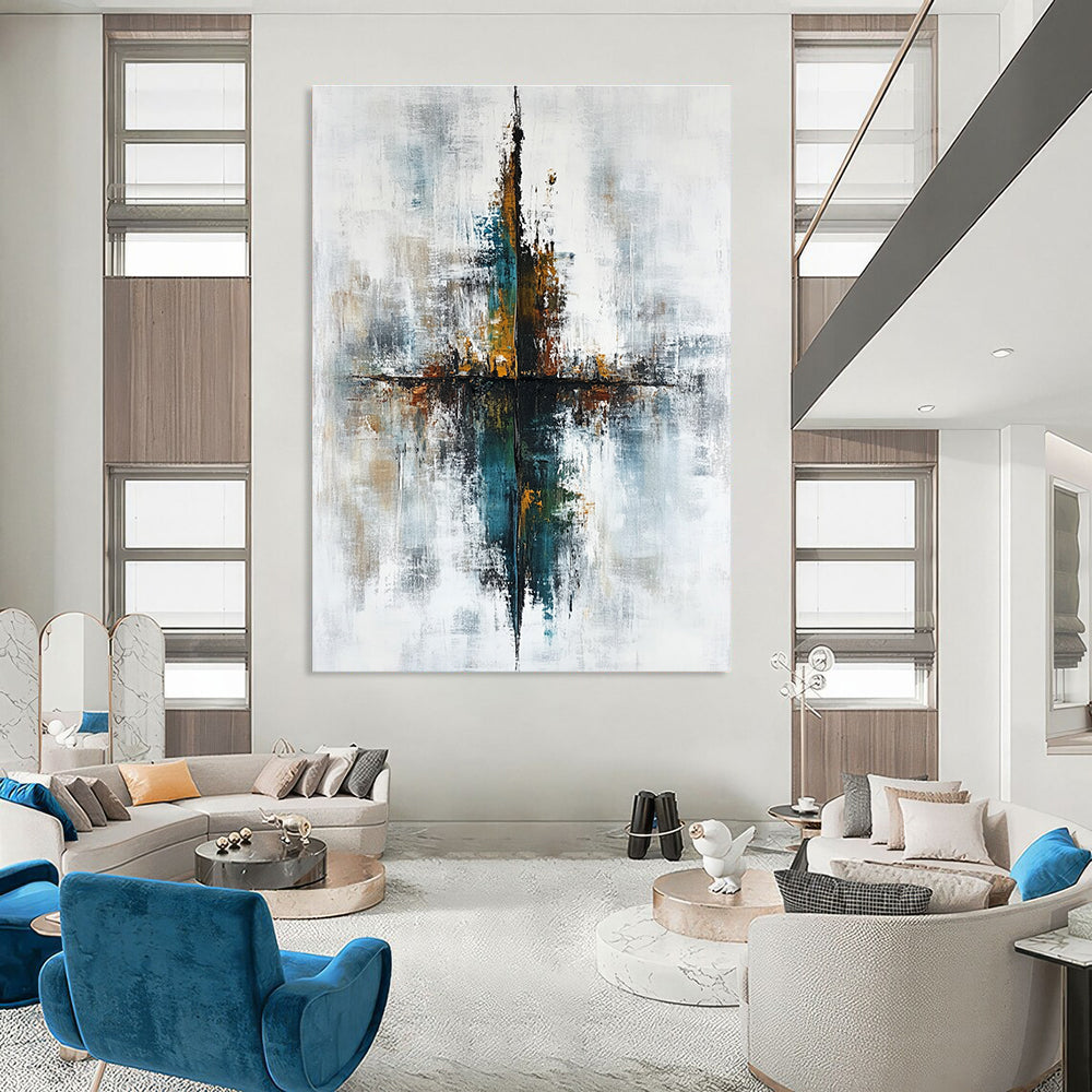 Reflective Abstract Form - Symmetrical Abstract Painting GAB0644