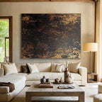 Black and Gold Textured Abstract Painting with Regal Mystery WINK102