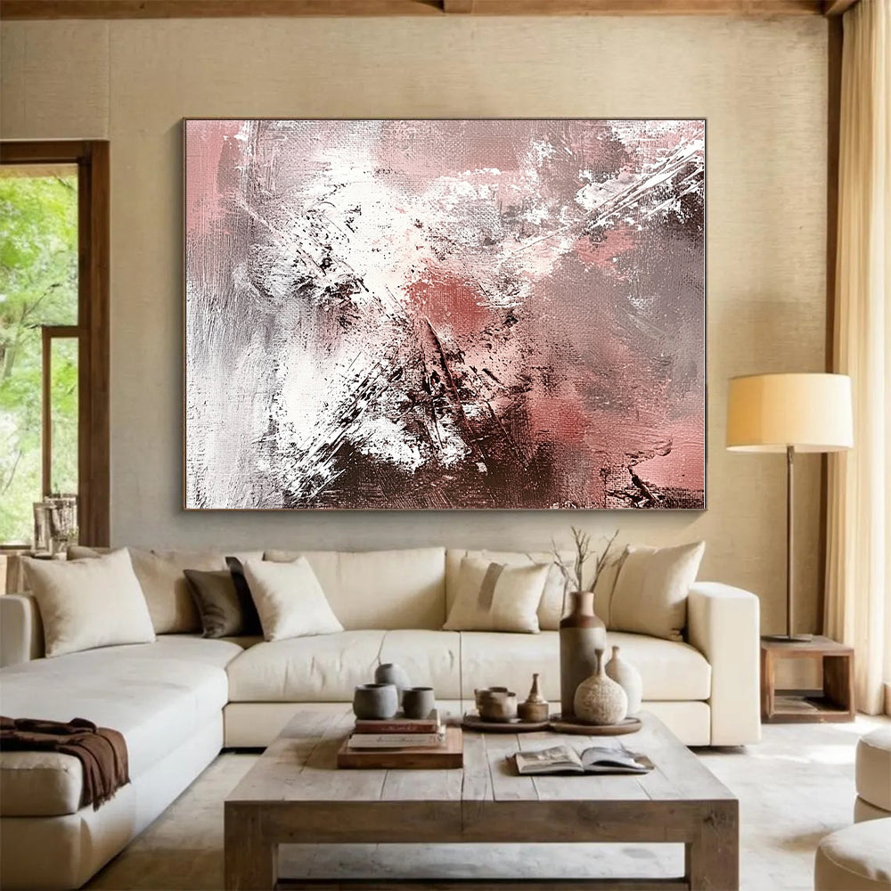 Pink Gray Black Abstract Painting with Subtle Drama WINK540