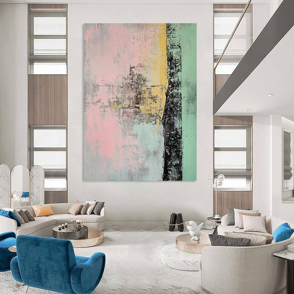 Textured Abstract in Pastels Painting for Bohemian - Style Boutiques GAB1225