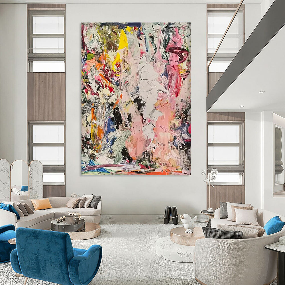 Chaotic Color Fusion Abstract Painting for Contemporary Art Galleries HENG097