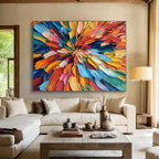 Colorful Flower - like Abstract Painting with Vivid Blossom WINK302