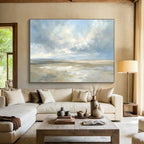 Soft - Hued Coastal Beach Serenity Abstract Painting ABS135