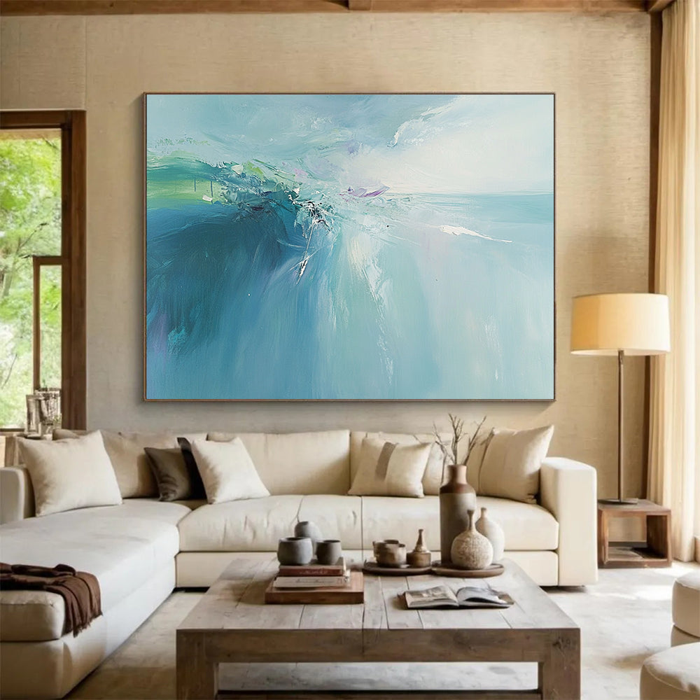 Soft Blue Sea - Sky Abstract Painting ABS208